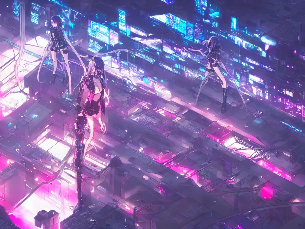 Image similar to anime visual futuristic female cyber airforce, on cyberpunk neon light tokyo rooftop, ssci - fi and fantasy, intricate and very beautiful, human structure, concept art by kyoto studio, sharp focus, anime fantasy illustration by rossdraws and magali villeneuve and liya nikorov and luxearte, frostine engine