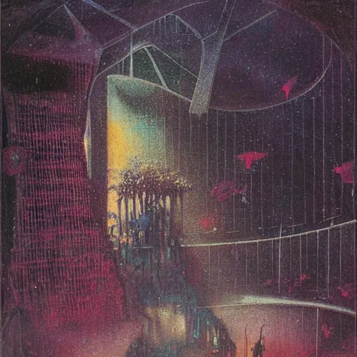 Prompt: a misty sunday morning in the underworld, by mordecai ardon and wayne barlowe (art nouveau diorama)