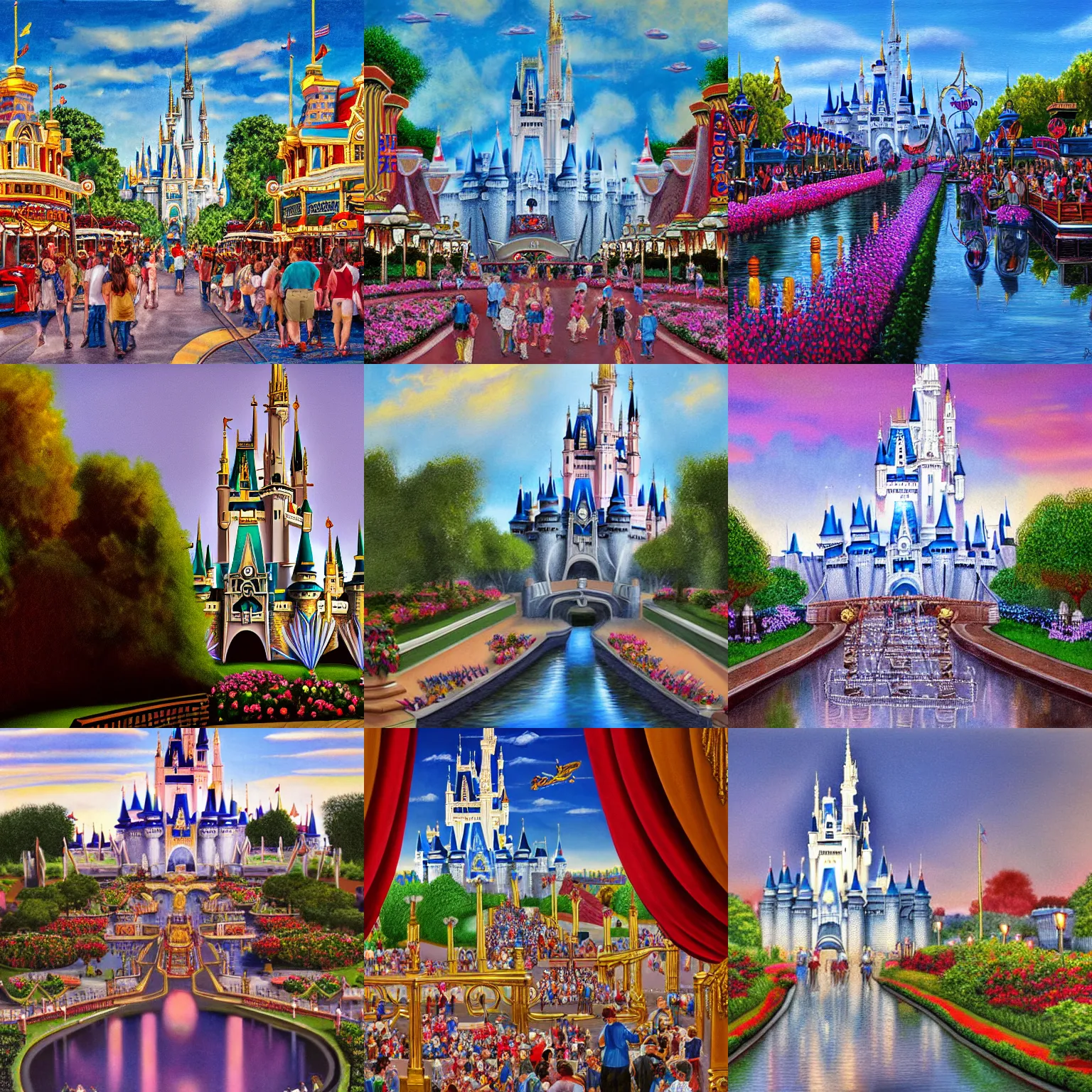 Prompt: Magic Kingdom, full portrait, high detail, high modernization, hyper realism