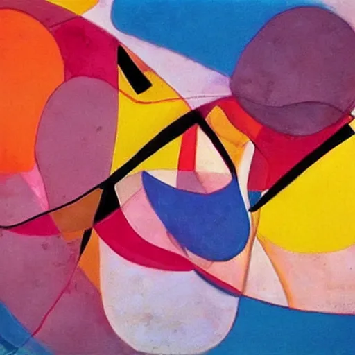 Prompt: A beautiful abstract painting Si (como afirma el griego en el Cratilo) el nombre es arquetipo de la cosa en las letras de 'rosa' está la rosa y todo el Nilo en la palabra 'Nilo'. by Miró intuitive