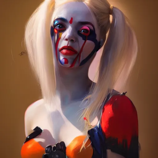 Prompt: a portrait of stunningly beautiful harley quinn, huggy wuggy from poppy playtime video game, fullbody, ultra high detailed, oil painting, greg rutkowski, charlie bowater, yuumei, yanjun cheng, unreal 5, daz, hyperrealistic, octane render, rpg portrait, dynamic lighting, fantasy art, beautiful face