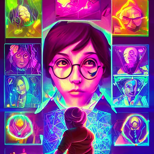 Image similar to skill magic geek inside matrix deepdream radiating a glowing aura stuff loot legends stylized digital illustration video game icon artstation lois van baarle, ilya kuvshinov, rossdraws,