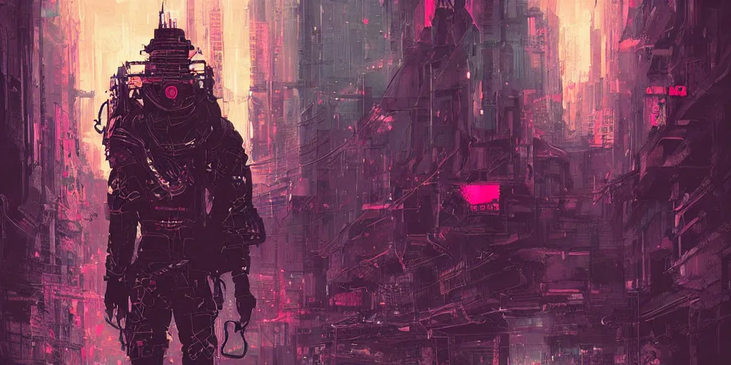 Prompt: nuclear atompunk cyberpunk samurai, fantasy art, art by alena aenami