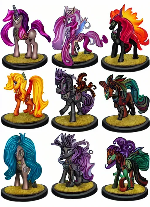 Prompt: mlp sunset shimmer epic magic glowing painted miniatures for dungeons & dragons