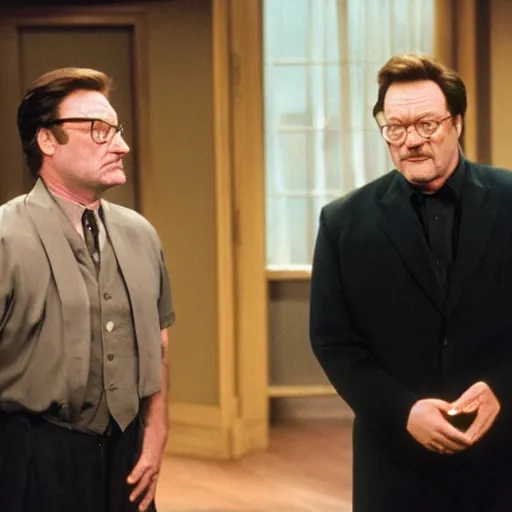 Image similar to stephen root pretending to be phil hartman