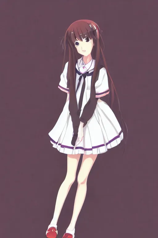 Image similar to An anime high school girl, portrait, full body, Makoto Shinkai, kyoto animation, aniplex, pixiv