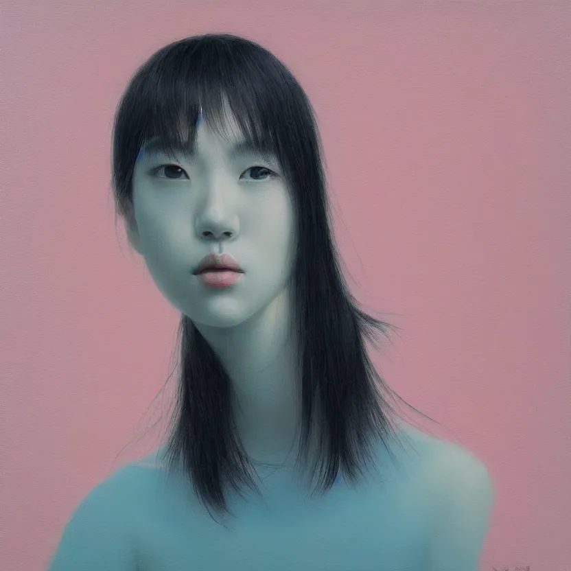 Image similar to neo - pop fine art figurative painting by yoshitomo nara in an aesthetically pleasing natural and pastel color tones, modern western pop culture influences