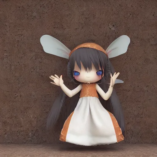 Prompt: cute fumo plush of a girl of the fae, fairy folk, ritual dress, natural bokeh vray render