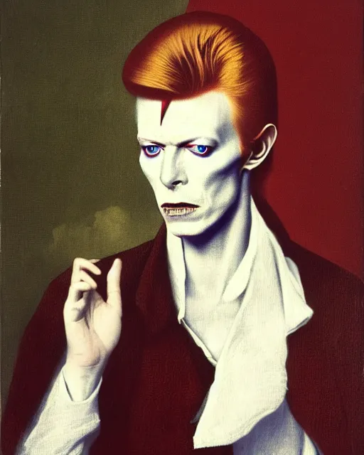 Image similar to david bowie by jean auguste dominique ingres