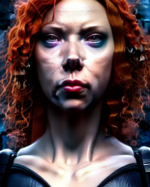 Image similar to hyperrealistic mixed media painting of Black Widow, marvel, heroic pose, stunning 3d render inspired art by P. Craig Russell and Barry Windsor-Smith + perfect facial symmetry + dim volumetric lighting, 8k octane beautifully detailed render, post-processing, extremely hyperdetailed, intricate, epic composition, grim yet sparkling atmosphere, cinematic lighting + masterpiece, trending on artstation, very very detailed, masterpiece, stunning