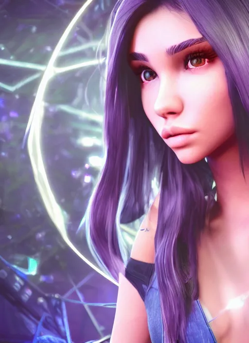 Image similar to Madison Beer as a video game character, digital art, unreal engine, unreal engine render, blender render, render, 4k, coherent