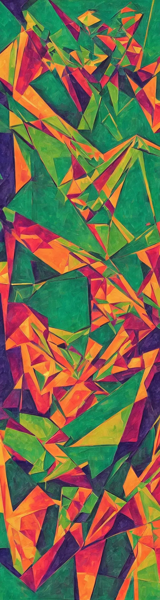 Prompt: an art deco painting of emeralds, by joseph stella, synthwave, behance contest winner, crystal cubism, digital illustration