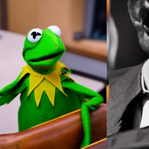 Prompt: Kermit the frog as Saul Goodman