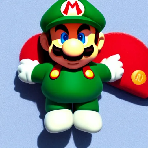 Prompt: claymation mario holding a mushroom