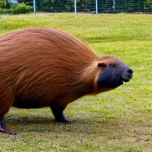 Image similar to a picture of a capybara mechanically enhanced by the combine