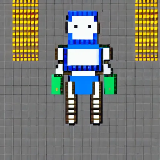 Image similar to robot knight, highly detailed pixel art, 6 4 - bit