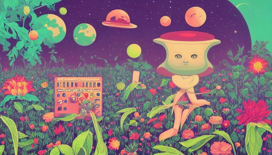 Image similar to the garden at the end of the universe, trippy, mind - bending, tom whalen, mark ryden, chip zdarsky, art station