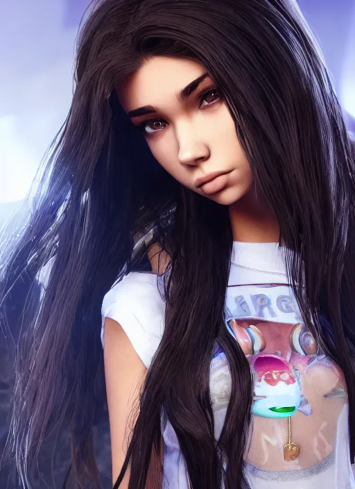 Image similar to Madison Beer as a video game character, digital art, unreal engine, unreal engine render, blender render, render, 4k, coherent