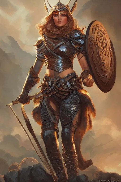 Image similar to amazon valkyrie athena, d & d, fantasy, portrait, highly detailed, headshot, digital painting, trending on artstation, concept art, sharp focus, illustration, art by artgerm and greg rutkowski and magali villeneuve