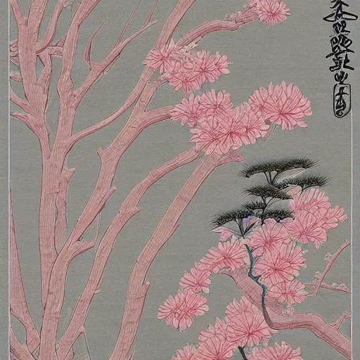 Image similar to generative, detailed, Japanese traditional art elements, muted pastel colors,