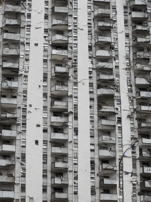 Image similar to Photo of Soviet apartment building, one object