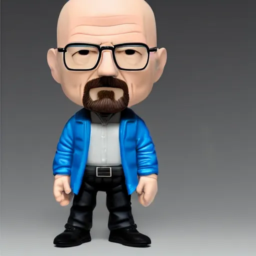Prompt: Walter White Funko Pop, professional product photo