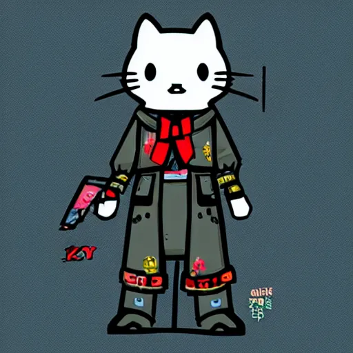 Prompt: Sanrio cyberpunk kitty