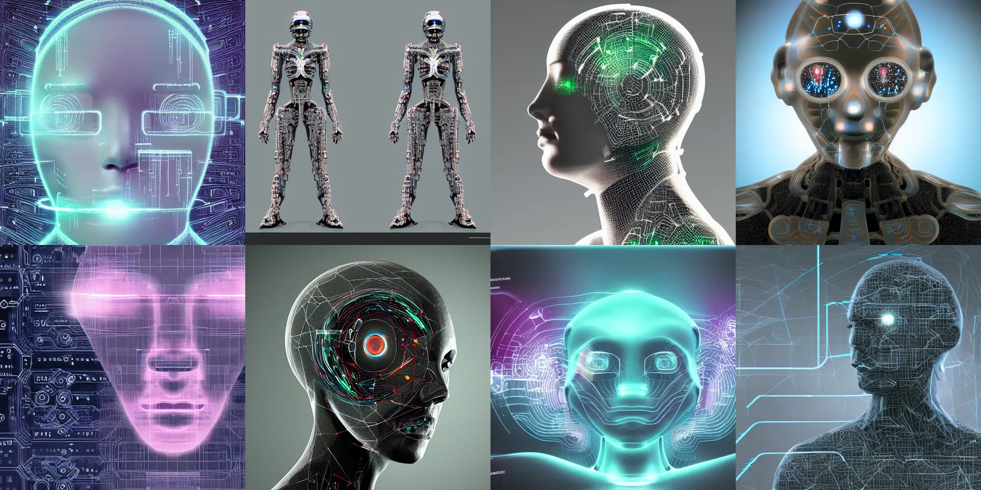 Prompt: emergent of the intelligent machine, these beings are the AI embodied, digital concept artwork