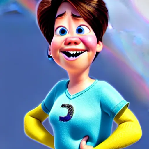 Image similar to pixar character transgender woman with down syndrome