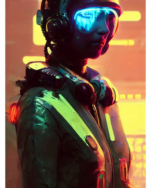 Image similar to detailed portrait Neon spacesuit Girl, cyberpunk futuristic neon, reflective, decorated with traditional Japanese ornaments by Ismail inceoglu dragan bibin hans thoma greg rutkowski Alexandros Pyromallis Nekro Rene Maritte Illustrated, Perfect face, fine details, realistic shaded, fine-face, pretty face