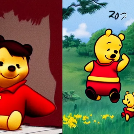 Prompt: xi jinping as winnie the pooh propaganda poster, hyper realistic