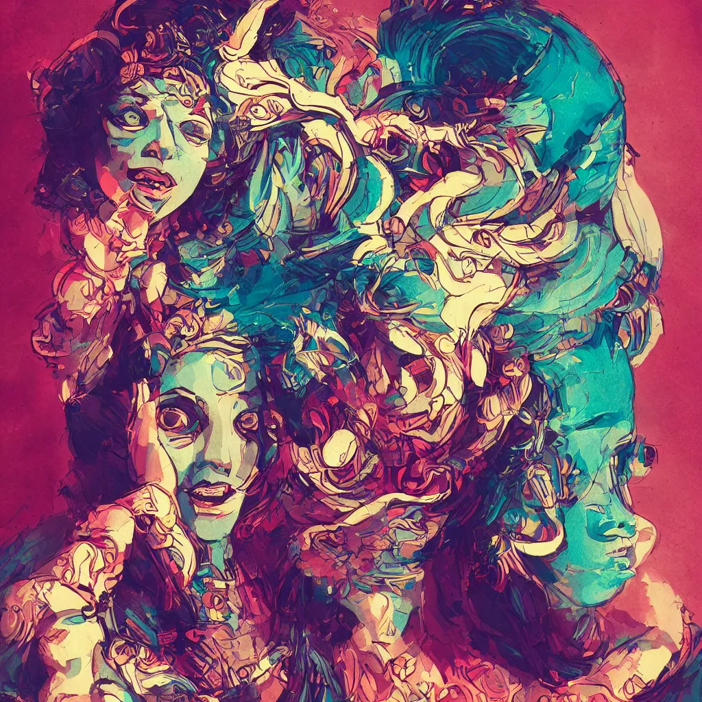 portrait of the goddess of vibration, in the style of Stable