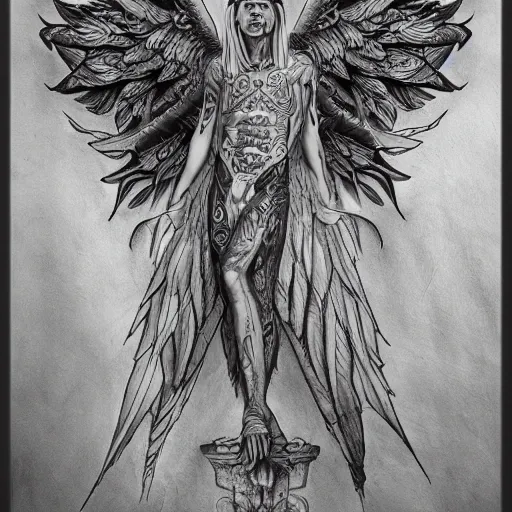Fallen Angel Tattoo Design For Girls