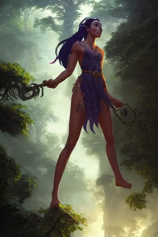 Image similar to goddess of the amazon twilight, highly detailed, digital painting, artstation, concept art, smooth, sharp focus, illustration, unreal engine 5, 8 k, art by artgerm and greg rutkowski and edgar maxence