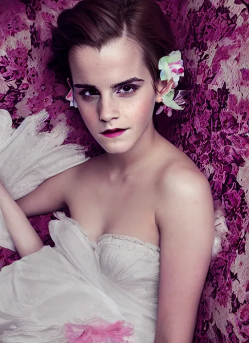 Image similar to Emma Watson for Victorian Secret, perfect face, morning sleeping bedroom, full length shot, colorful, XF IQ4, 150MP, 50mm, f/1.4, ISO 200, 1/160s, natural light, Adobe Photoshop, Adobe Lightroom, DxO Photolab, Corel PaintShop Pro, rule of thirds, symmetrical balance, depth layering, polarizing filter, Sense of Depth, AI enhanced