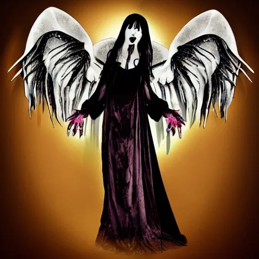 Prompt: vampiric angel, gothic