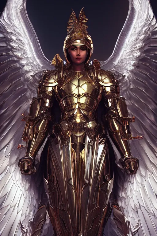 Image similar to archangel micheal by tsuyoshi nagano, illustration, cinematic lighting, hyperdetailed, 8 k, symmetrical, trending on artstation