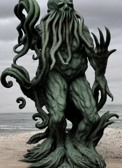 Prompt: cthulhu statue by michelangelo