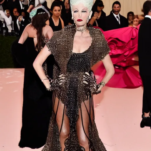 Prompt: a stunning appearance at the met gala in the year 2 0 5 2