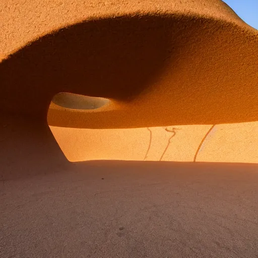 Prompt: land art sculptural complex built in the Mojave desert, beautiful dynamic lighting, cinematic, wide angle establishing shot, extremely high detail, photo realistic, cinematic lighting, post processed, concept art, artstation, matte painting, style by michael heizer, Donald Judd, Richard serra, volumetric lighting, light rays, photorealistic, ultrarealistic, moody, coronarender, 8k