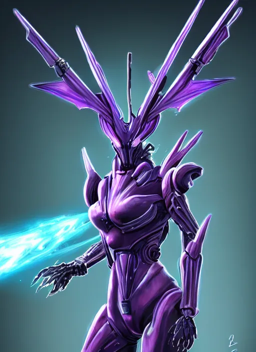 Image similar to cinematic bust shot, cosmic beautiful stunning giant robot mecha hot female dragon goddess, sharp spines, sharp metal ears, smooth purple eyes, smooth fuschia skin, elegant smooth silver armor, nebula size, epic proportions, epic scale, macro furry, furry art, dragon art, goddess art, giantess art, warframe, warframe fanart, furaffinity, octane