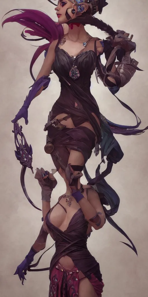 Image similar to Jinx From the series Arcane, League of Legends, elegant, highly detailed, digital painting, artstation, concept art, smooth, sharp focus, illustration, ArtStation, art by artgerm and greg rutkowski and alphonse mucha and J. C. Leyendecker and Edmund Blair Leighton and Katsuhiro Otomo and Geof Darrow and Phil hale and Ashley wood and Ilya repin and Charlie Bowater