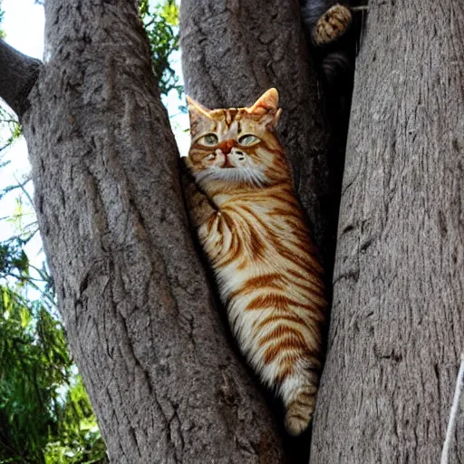 Image similar to - Many Different Cats Climbing Large Tree