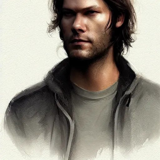 Image similar to “ portrait of jared padalecki by greg rutkowski, young, attractive, highly detailed portrait, scifi, digital painting, artstation, concept art, smooth, sharp foccus ilustration, artstation hq ”