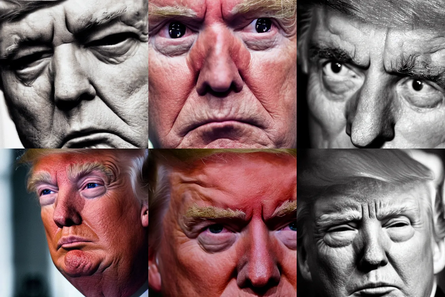 Prompt: donald trump bloodshot eyes closeup