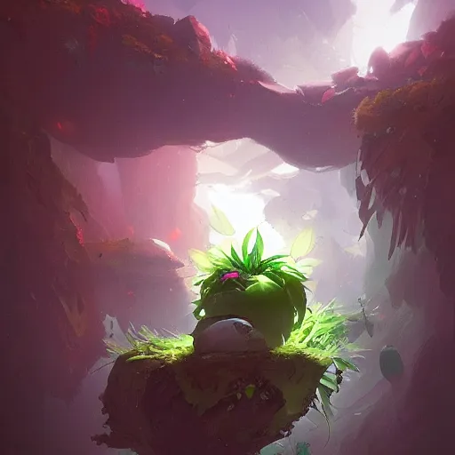 Image similar to Oddish ,Greg rutkowski, Trending artstation, cinematográfica, digital Art