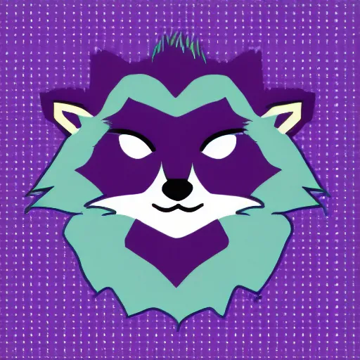 Prompt: purple raccoon logo