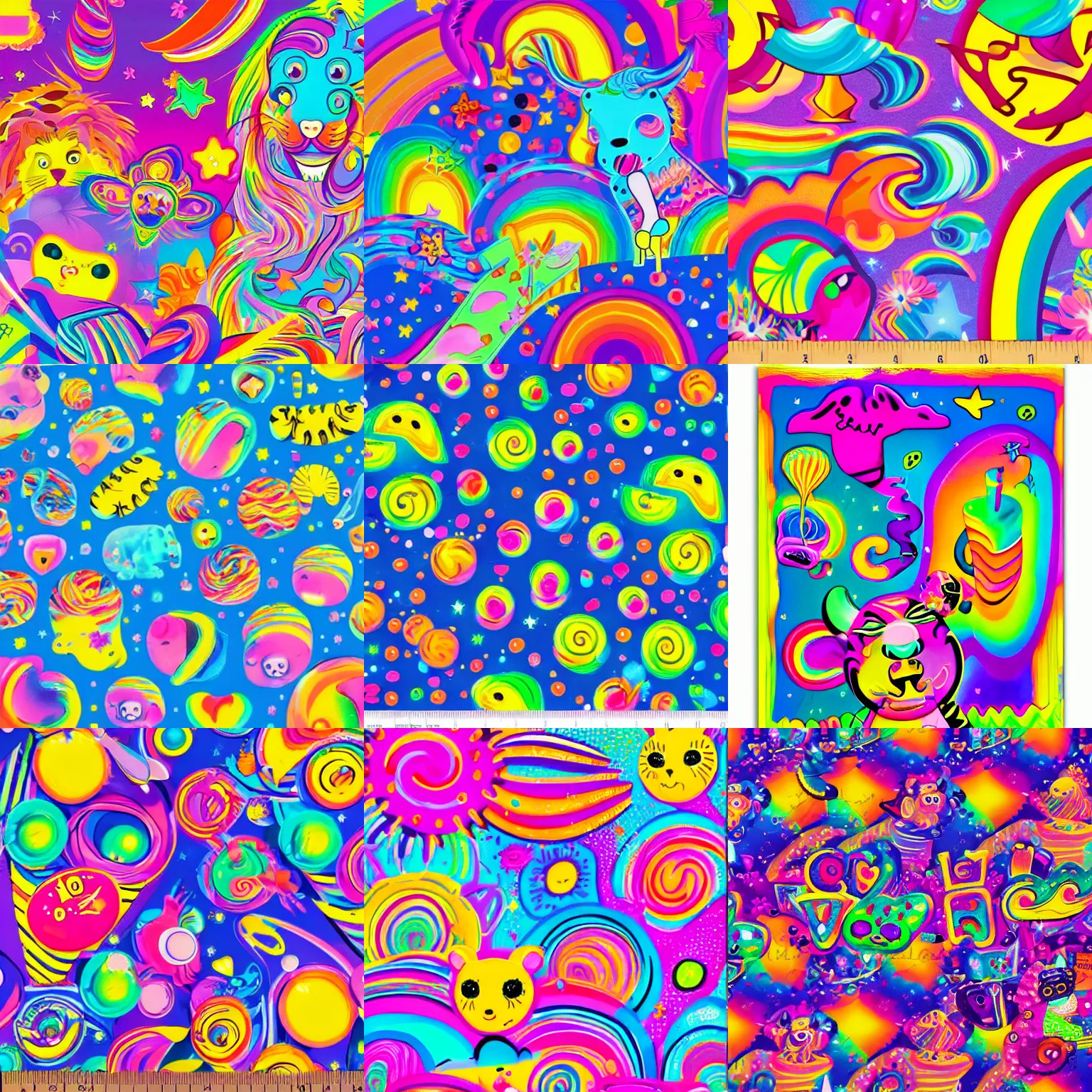 Prompt: playful creativity, fun, chaotic vibe, simple, by Lisa Frank