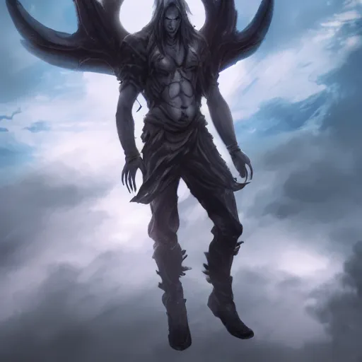 Image similar to male demonic cloud dancer, Artstation