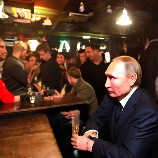 Image similar to vladimir putin in gay bar